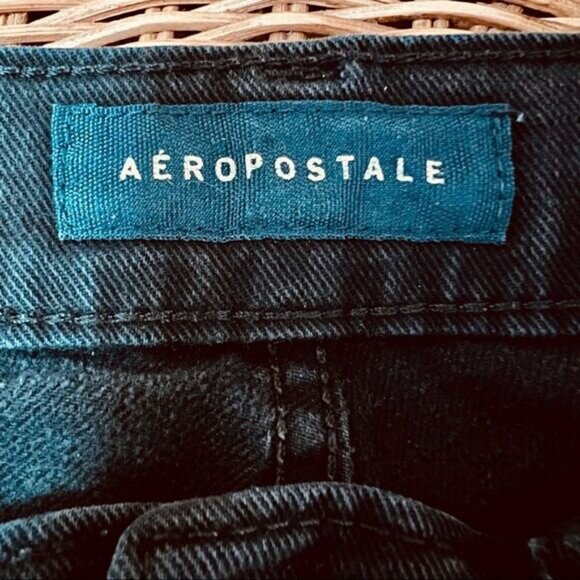 Aeropostale black denim mid rise ankle length 26 inseam skinny jeans pants 27 28 - Picture 4 of 6